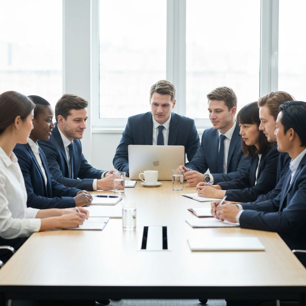Team working together in office